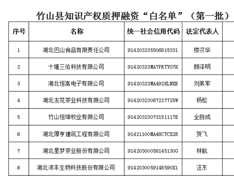 我县发布首批知识产权质押融资“白名单”