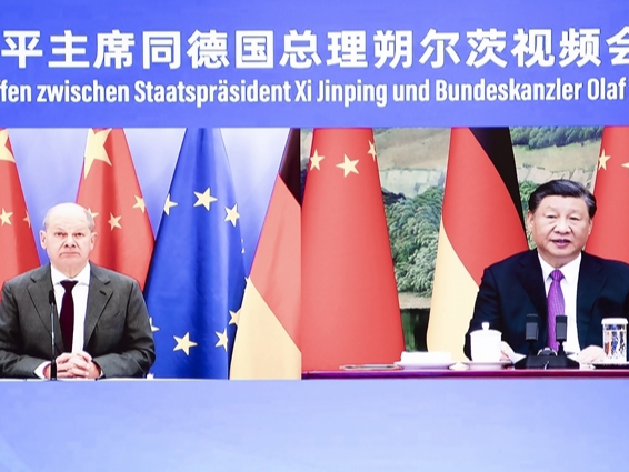 习近平同德国总理朔尔茨举行视频会晤