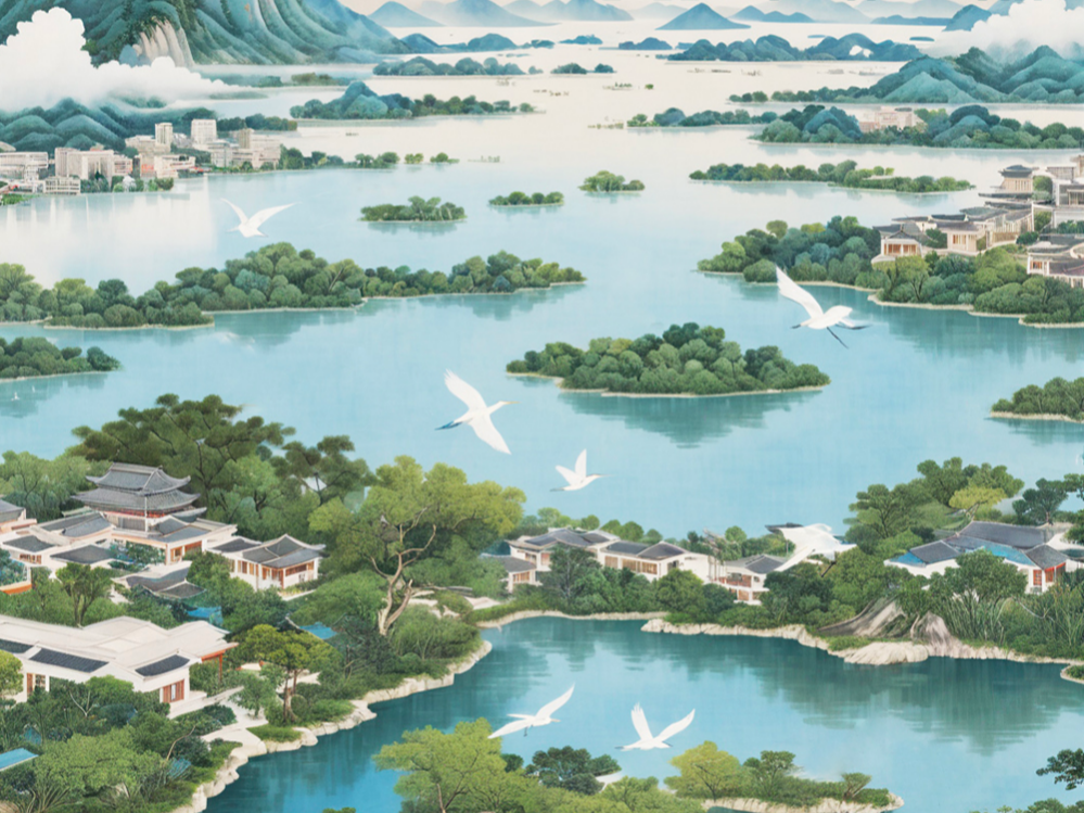 AI时政画报｜一湖碧水映初心