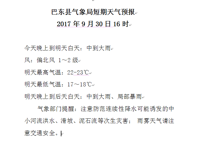 巴东天气预报图片