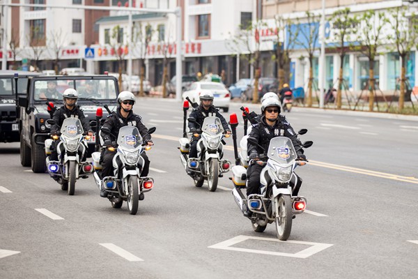 霸气警车阵列,重装警察威武.