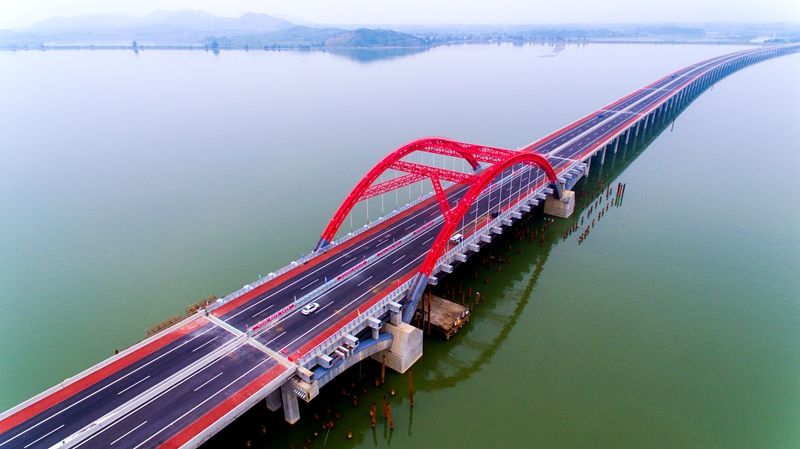 推荐黄阳公路上两座主桥有了名字一座叫黄阳公路大桥一座叫湖山大桥