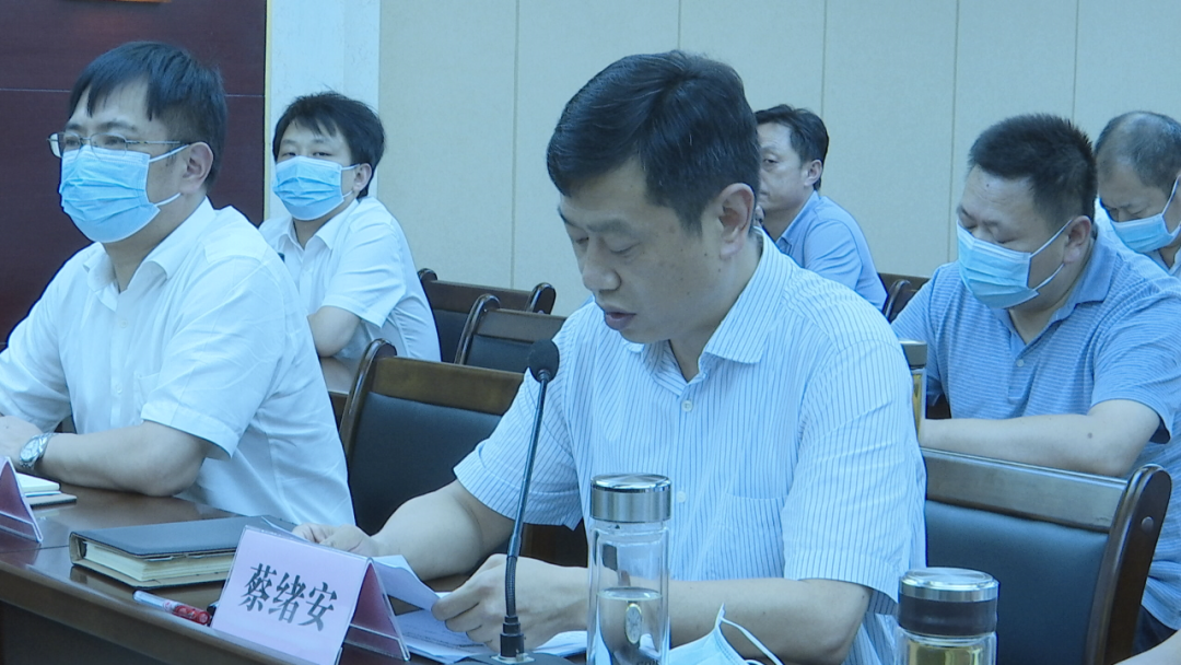 市领导蔡绪安,周黎,胡文奇,市政府党组成员郑立新在麻城分会场组织