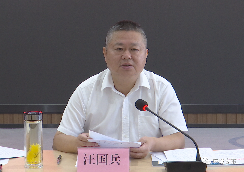 汪国兵在石材产业园主持召开石材产业绿色发展现场办公会_云上麻城