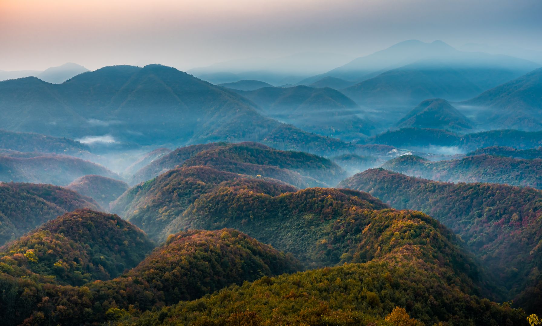 湖北南漳:冬日山林"披彩衣"
