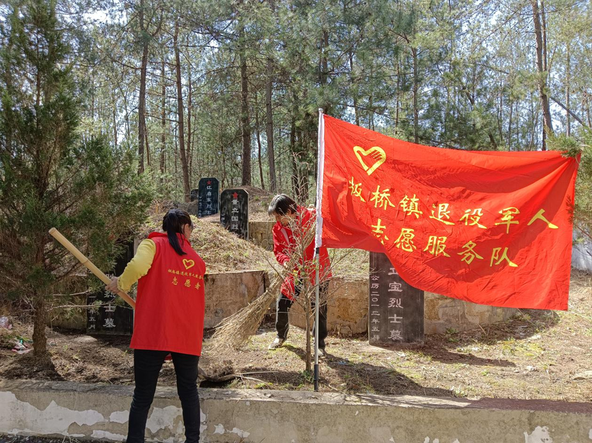 板桥镇开展清扫烈士陵园志愿服务活动