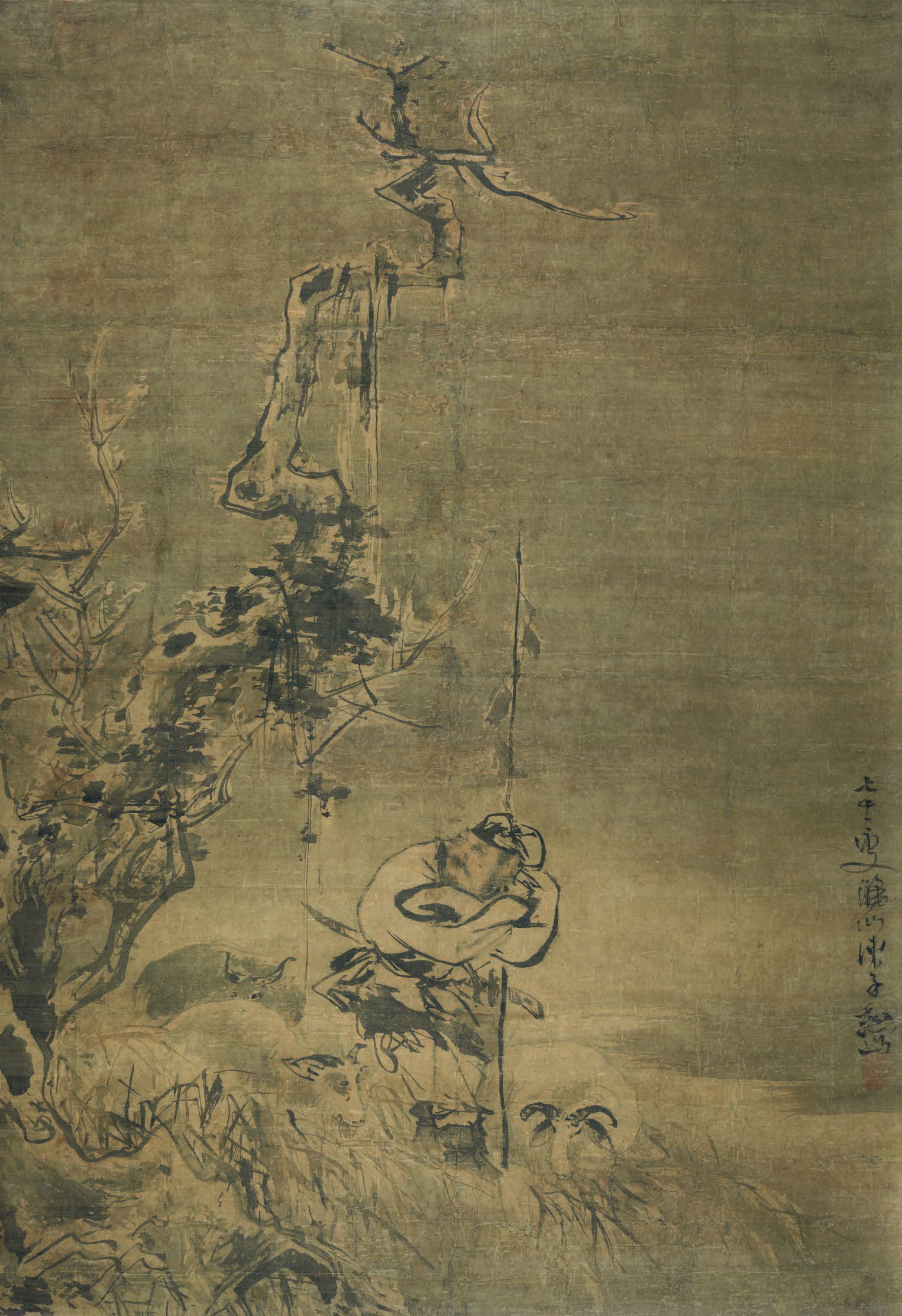 每日中华名画陈子和苏武牧羊图