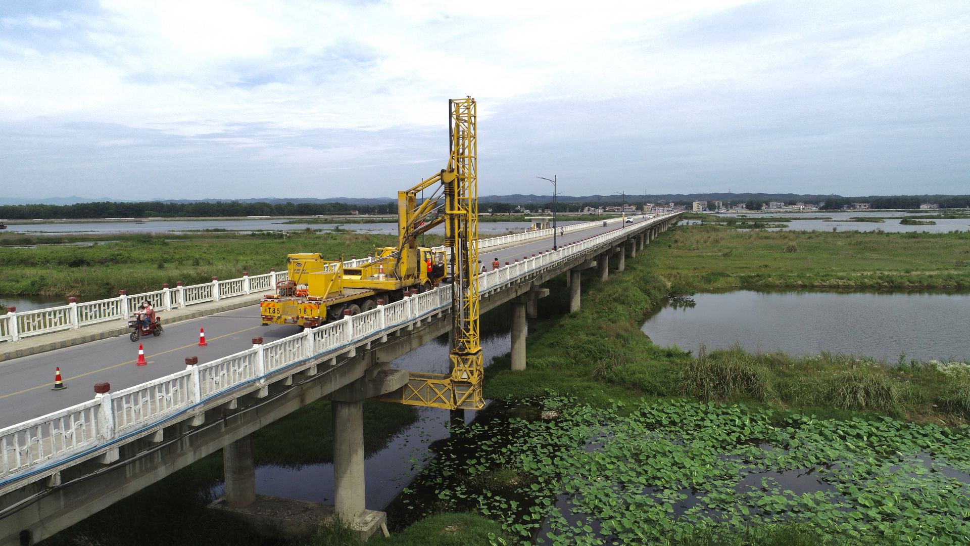 光化漢江大橋維修 黃牌車禁行