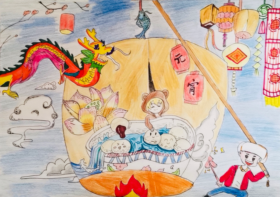童画灯笼庆元宵襄阳少年儿童美术作品线上展览