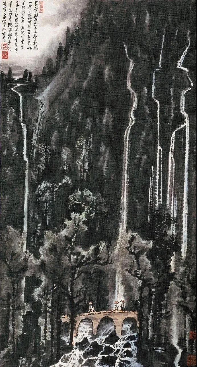 赏析初秋赏李可染笔下飞瀑