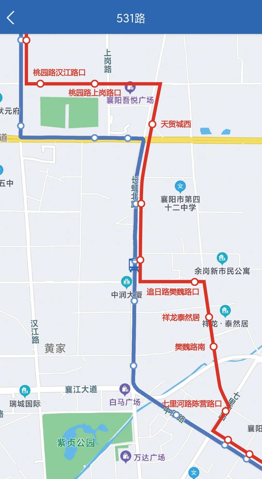 襄阳531公交车线路图图片