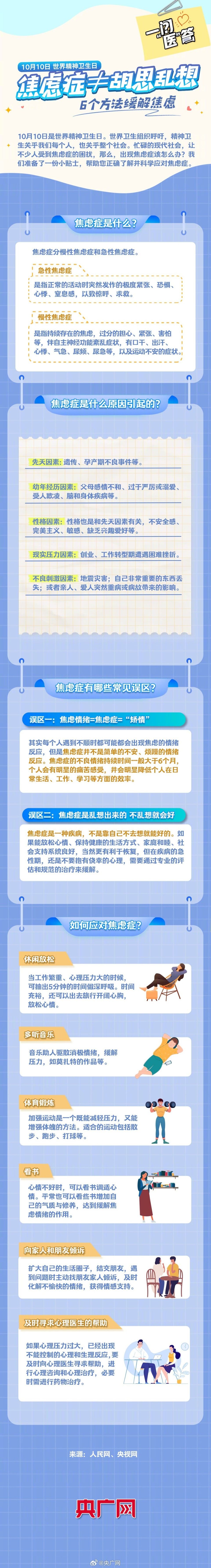 世界精神卫生日 6招缓解焦虑症