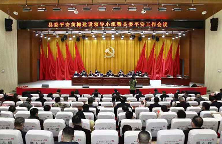 3月3日下午,县委书记马艳舟在县委平安黄梅建设领导小组暨县委平安
