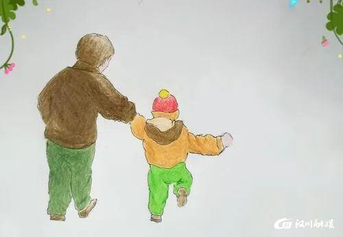 奶奶牵着孙儿的手,和孙儿一起望他的背影,喃喃地道,"老师真好!