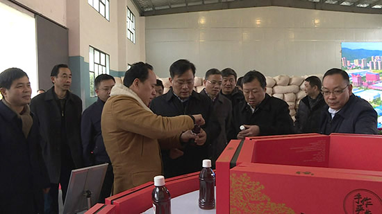 丁小强,王远鹤一行到乾泰恒兄弟茶业参观检查赤壁乾泰恒兄弟茶业