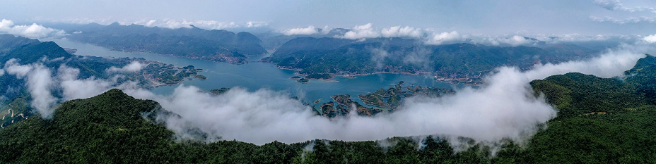 云上咸宁通山县富水湖水利风景区