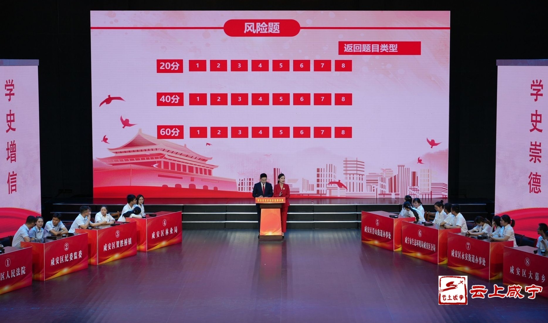 咸安区党史知识竞赛决赛在咸宁台演播厅成功举行