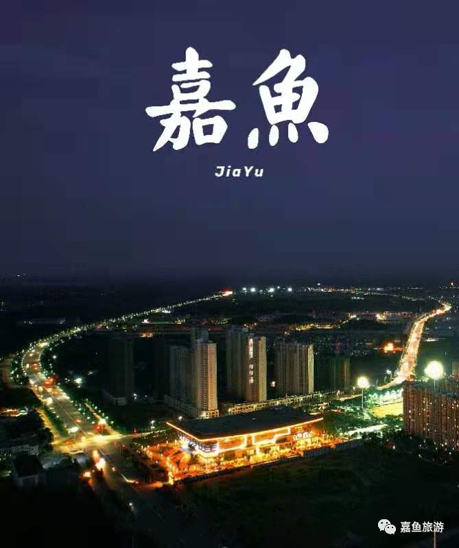 航拍嘉鱼夜景