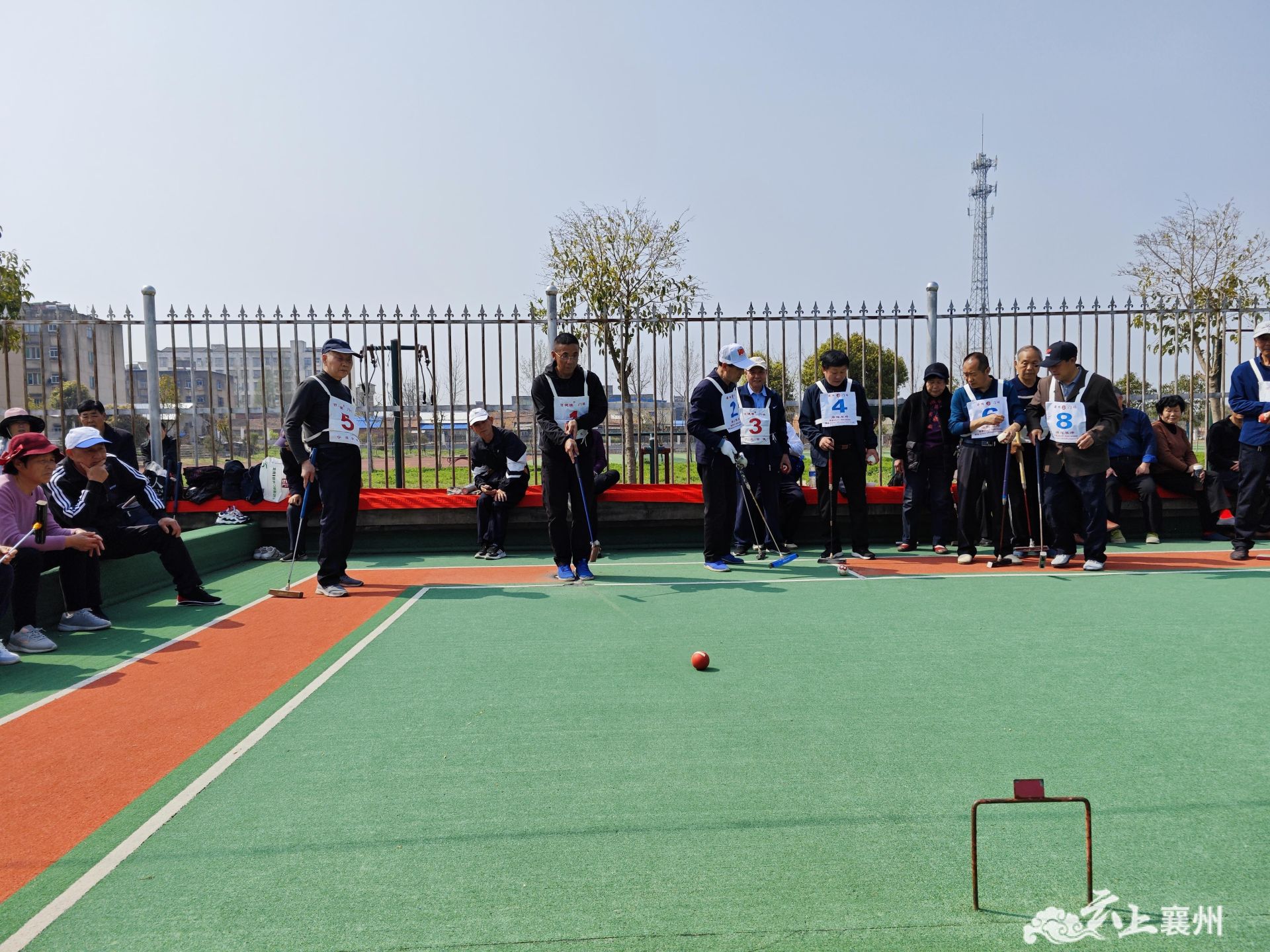 襄东片朱集中学站门球比赛开赛