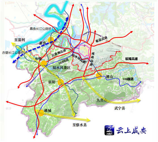 咸宁107国道改建规划图图片