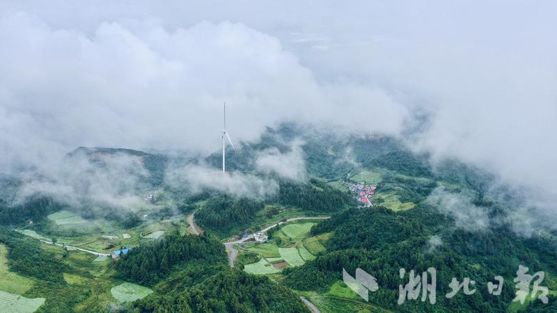 板桥镇大山顶村云雾环绕的美景