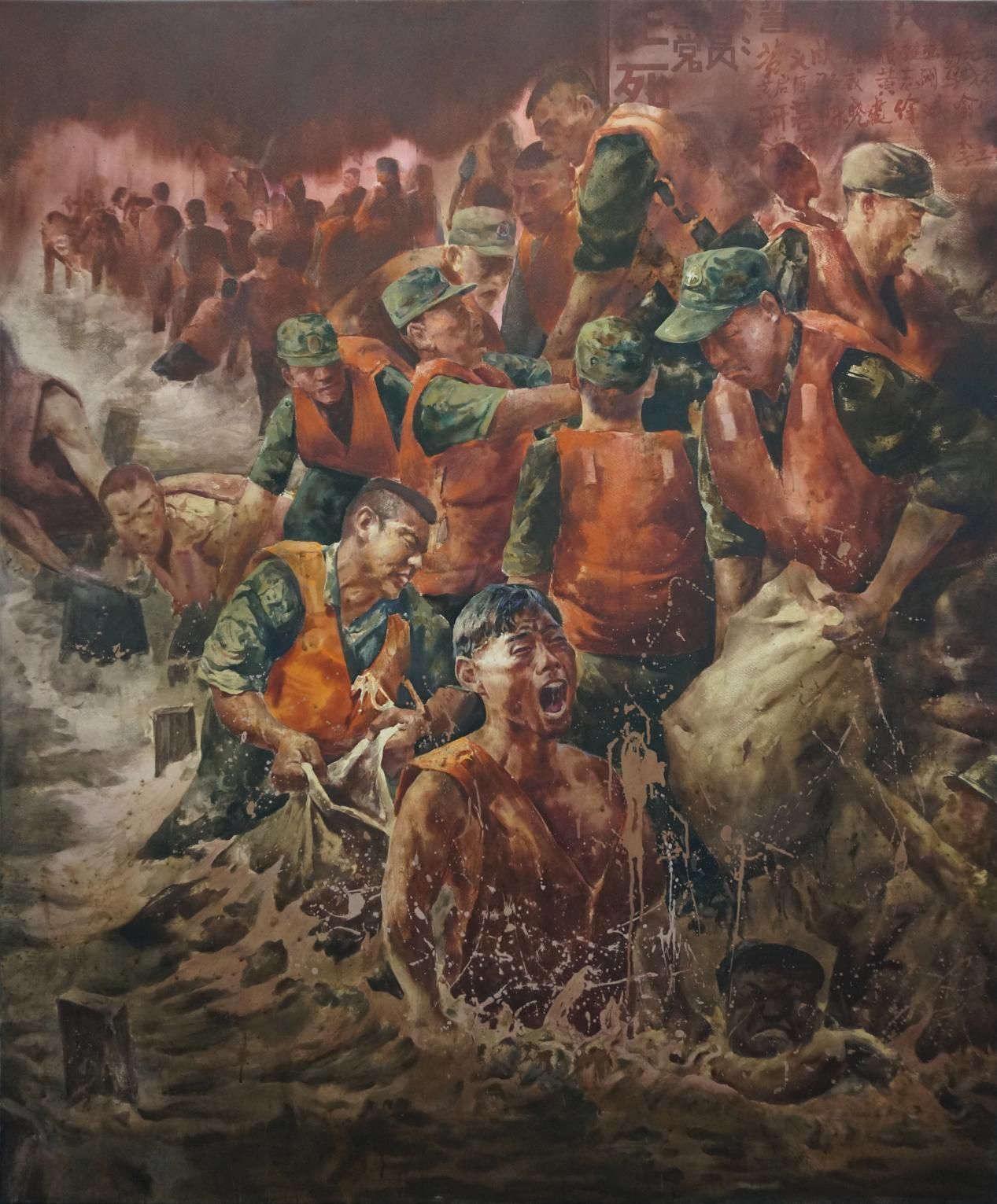 罗实《长征》 油画 150cm×150cm江超《大家庭》 油画 180x100cm 2022