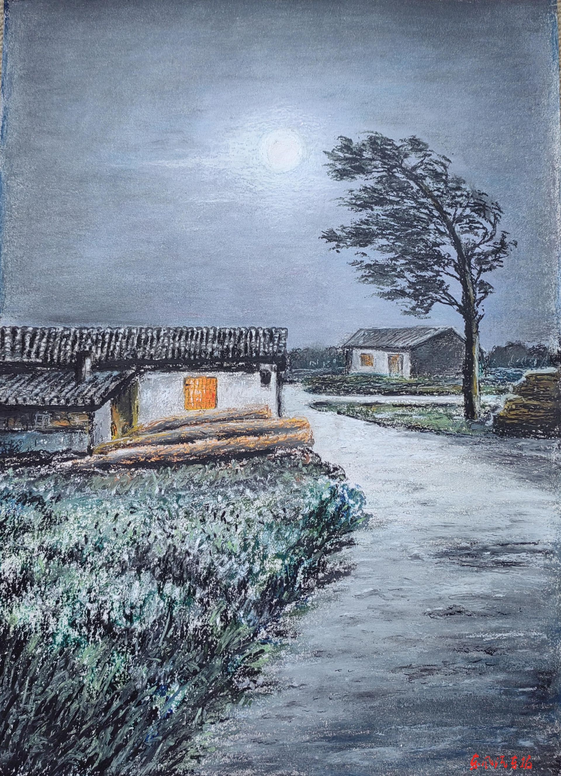 乡愁(彩色素描 作者  徐新元)