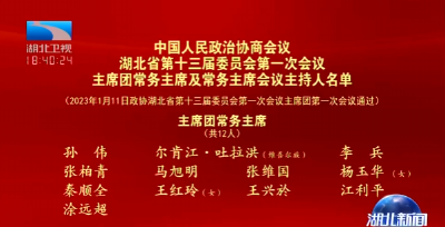 中国人民政治协商会议湖北省第十三届委员会第一次会议主席团常务主席及常务主席会议主持人名单