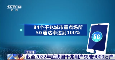 工信部：截至2022年底，我国千兆用户突破9000万户