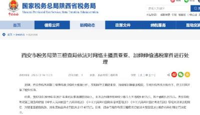 两名网络主播偷逃税被罚！