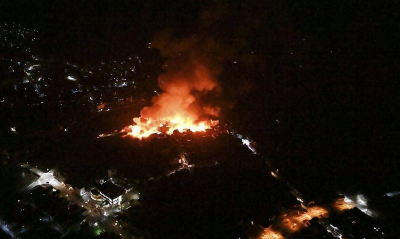 日本石川县轮岛市火灾已造成上百栋建筑被烧毁