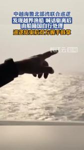 中越海警北部湾联合巡逻发现越界渔船，喊话驱离后由船籍国自行处理