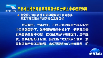 王忠林主持召开省政府常务会议分析上半年经济形势