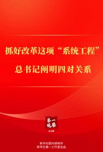 第一观察｜抓好改革这项“系统工程”，总书记阐明四对关系