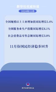 11月份国民经济延续回升态势 