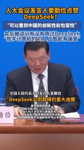 点赞DeepSeek！全国人大发言人回应中国人工智能企业崛起