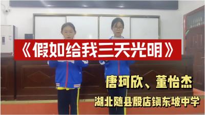 随州市-殷店镇东坡中学-《假如给我三天光明》-唐珂欣，董怡杰