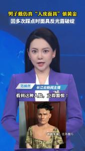 男子戴仿真“人皮面具”盗窃被抓