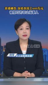 云端锐评 | 弄错被告，冻结农民工600万元，被惊吓的不止当事人