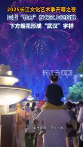 绝美！武汉江面夜空开出巨型“牡丹花”