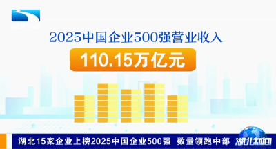 湖北15家企业上榜2025中国企业500强 数量领跑中部