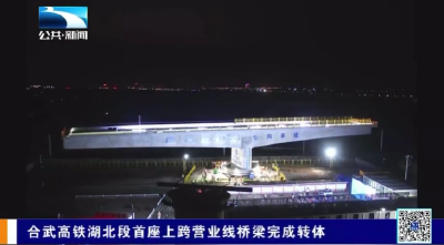 合武高铁湖北段首座上跨营业线桥梁完成转体