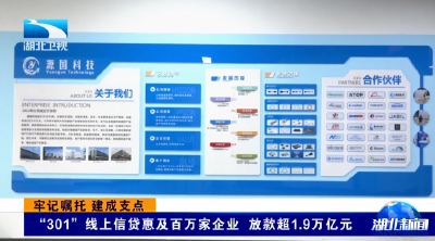 牢记嘱托 建成支点 | “301”线上信贷惠及百万家企业 放款超1.9万亿元