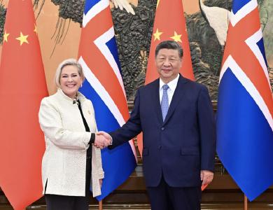 习近平会见冰岛总统托马斯多蒂尔