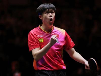 王楚钦战胜袁励岑，获得全运会乒乓球男单铜牌