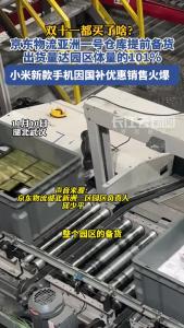 京东物流亚洲一号仓库“双十一”出货量达园区体量的101%，小米新款手机因国补优惠销售火爆