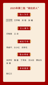 2025年第二批“湖北好人”揭晓