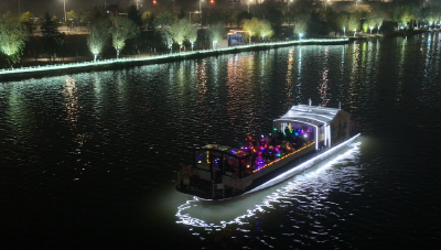 雪落随州添雅韵 白云湖夜游点亮跨年夜