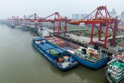 武汉阳逻港今年已完成集装箱吞吐量64.5万标箱