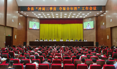 谢晓鸣在全县“冲刺三季度 夺取全年胜”工作会议上强调：谋定目标加压奋进冲刺全年争创一流 力争各项工作再创新业绩再铸新辉煌